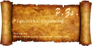 Pigniczki Zsigmond névjegykártya