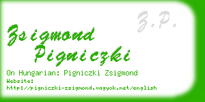 zsigmond pigniczki business card